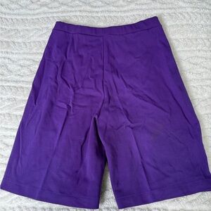 Vintage 1960’s 1970’s Women’s Nylon Purple Bermuda Shorts Mod Retro High Waisted